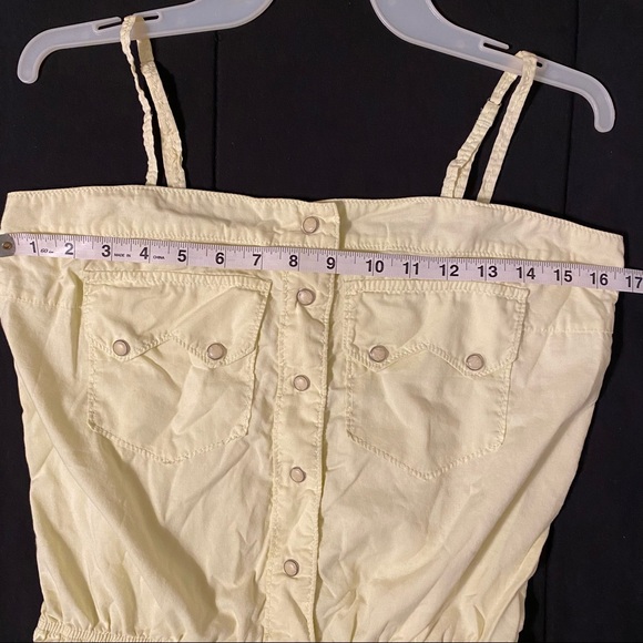 True Religion spaghetti string or strapless pale yellow blouse. Size M. - Picture 7 of 7